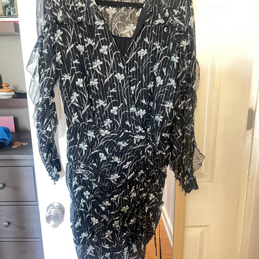 Veronica Beard Black Floral Dress